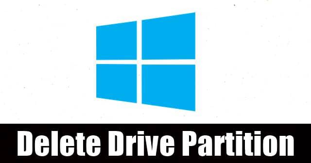 How to Delete a Drive Partition in Windows 10?
